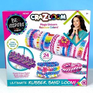 Cra Z Art Loom Magic Unicorn Rainbow Colors Rubber Band Weave Bracelet Maker Kit